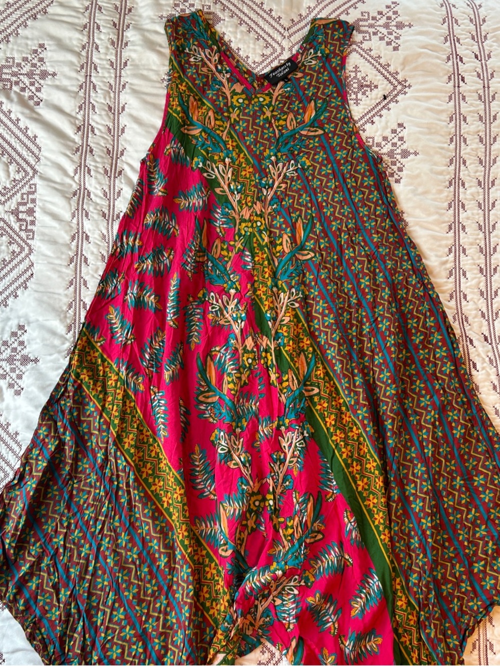 Feathers By Tolani Multi Color Floral Panel A-Line Maxi Dress